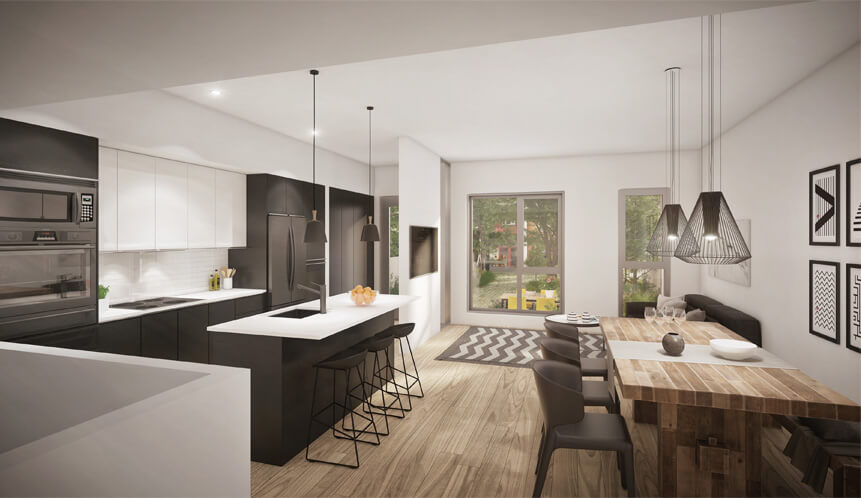 Rénovation d’une cuisine moderne avec îlot central